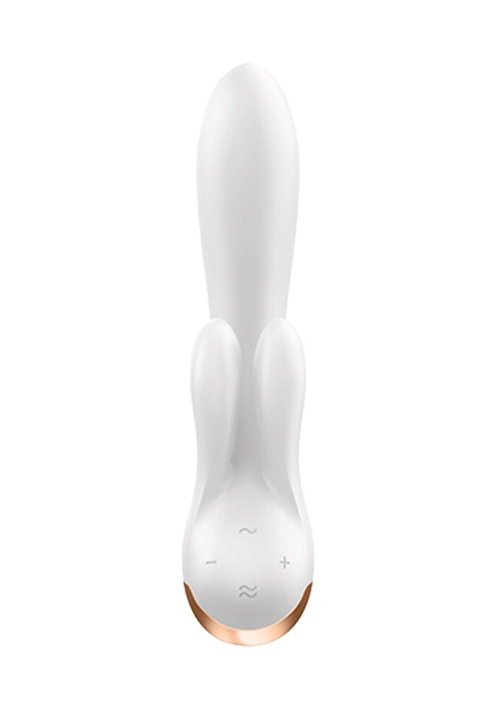 Δονητής Rabbit Double Flex Satisfyer - Λευκό φωτογραφία