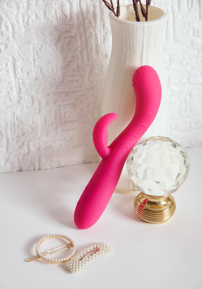 Sweetvibes GOODIES CAKEY G-SPOT VIBE WITH RABIT SILICONE USB - Φούξια
